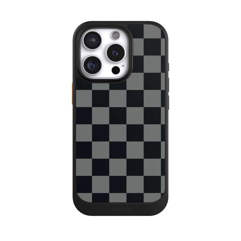 iPhone 16 Pro NIVOcore Checked Pattern Black Grey