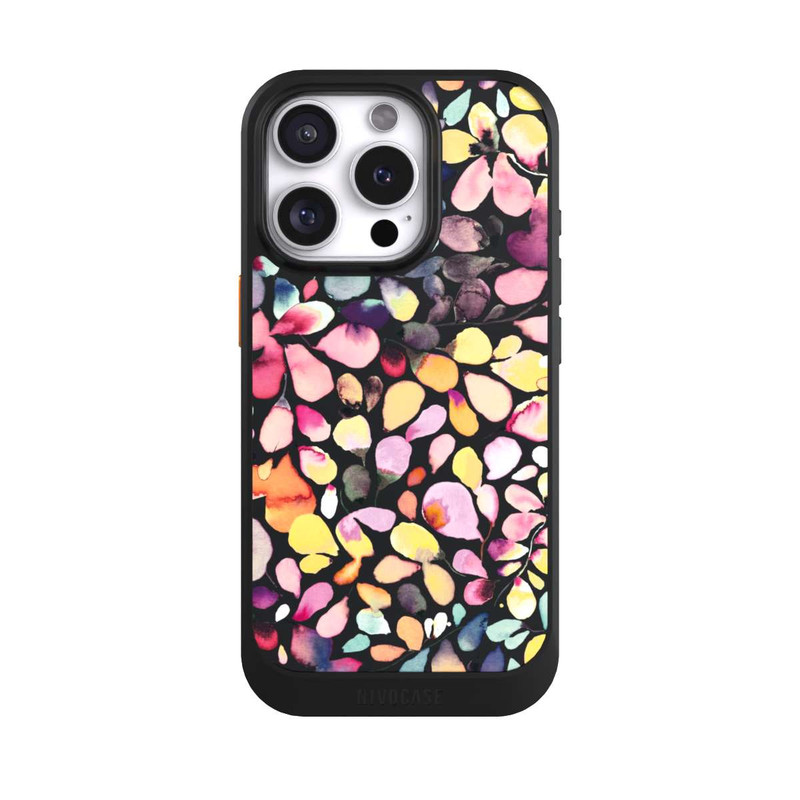 iPhone 16 Pro NIVOcore Eucalyptus Watercolor Leaves Black