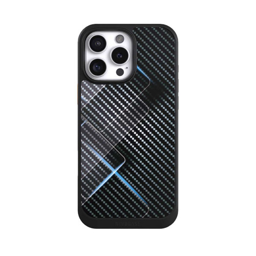 Apple iPhone 16 Pro Max NIVOcore Blaue Linien auf Karbon