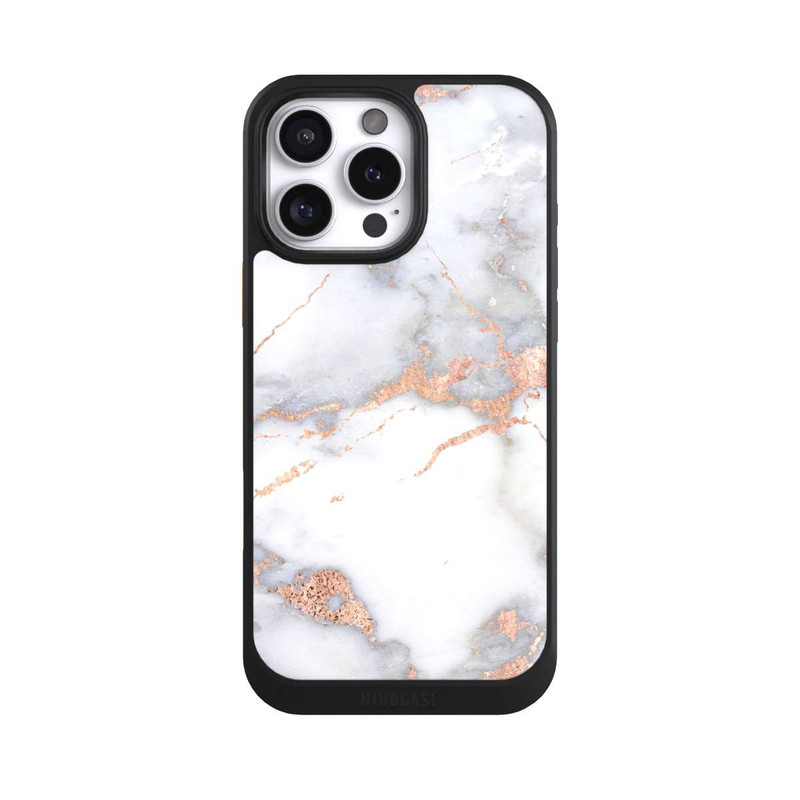 iPhone 16 Pro Max NIVOcore Marbre Blanc et Doré
