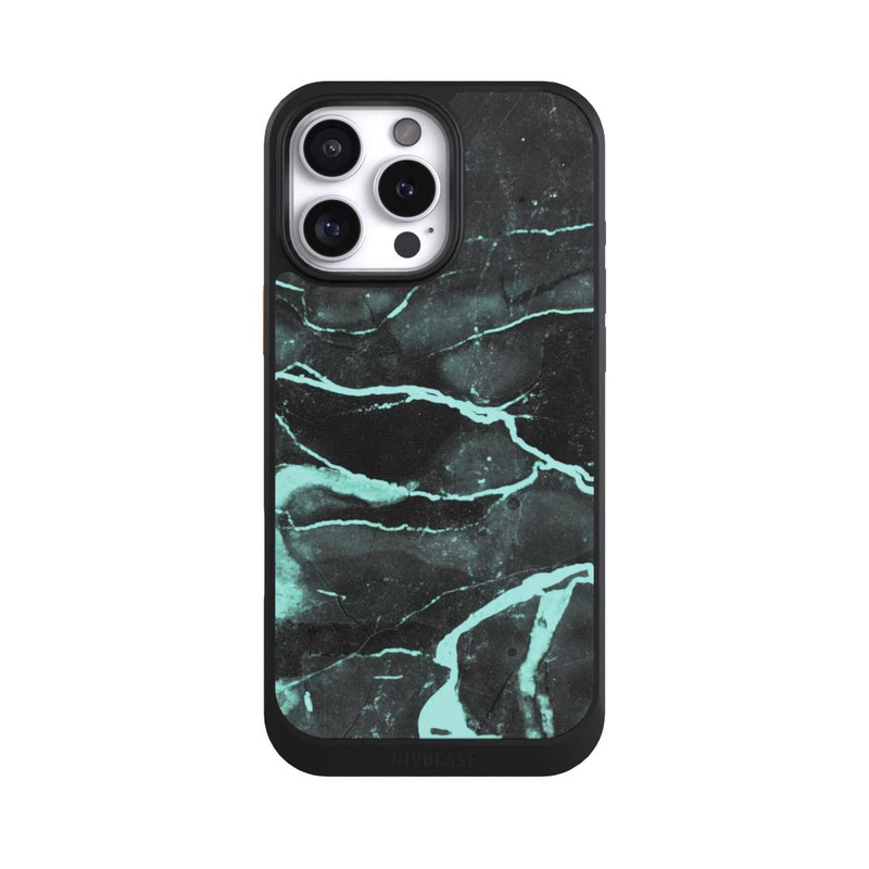 iPhone 16 Pro Max NIVOcore Marbre gris et bleu
