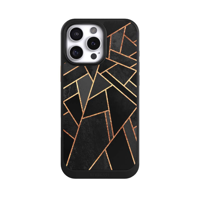 iPhone 16 Pro Max NIVOcore Schwarze Nacht Gold Druck