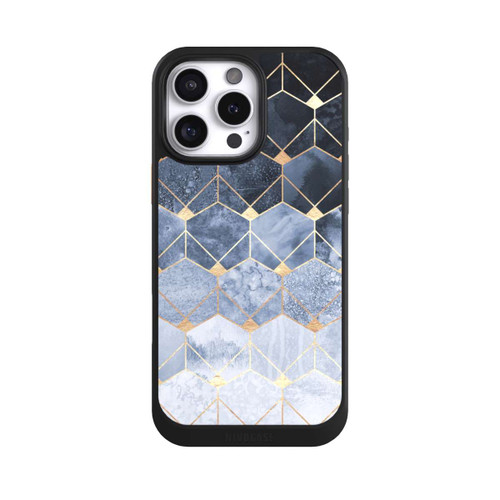 Apple iPhone 16 Pro Max NIVOcore Blaue Sechsecke und Diamanten Golddruck
