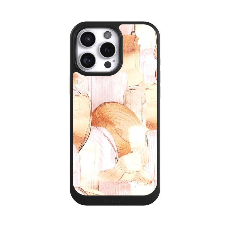 iPhone 16 Pro Max NIVOcore Weiß/Gold Pinsel Muster