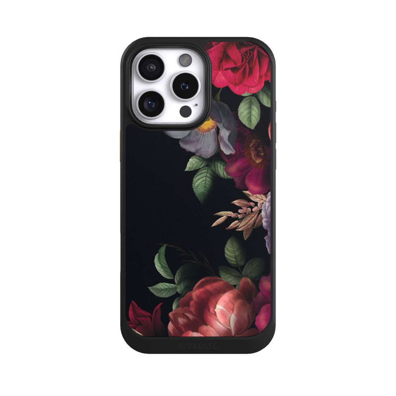iPhone 16 Pro Max NIVOcore Fleurs sur noir