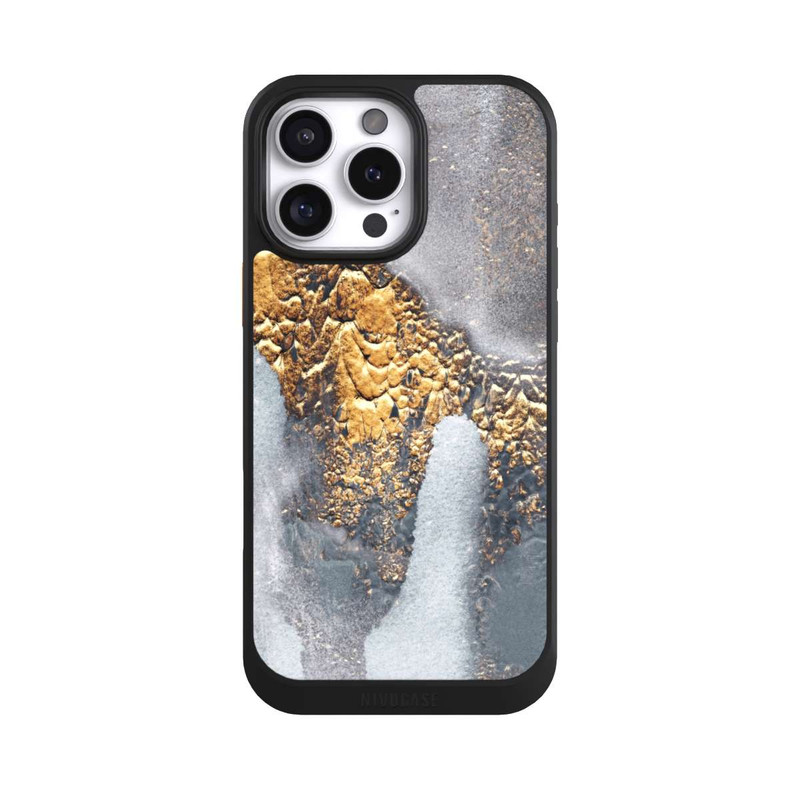 iPhone 16 Pro Max NIVOcore Look béton doré pailleté