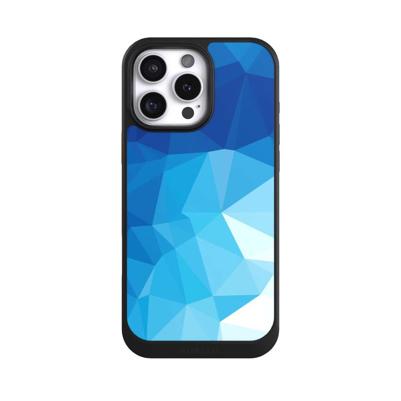 iPhone 16 Pro Max NIVOcore Mosaïque Polygonale Bleue