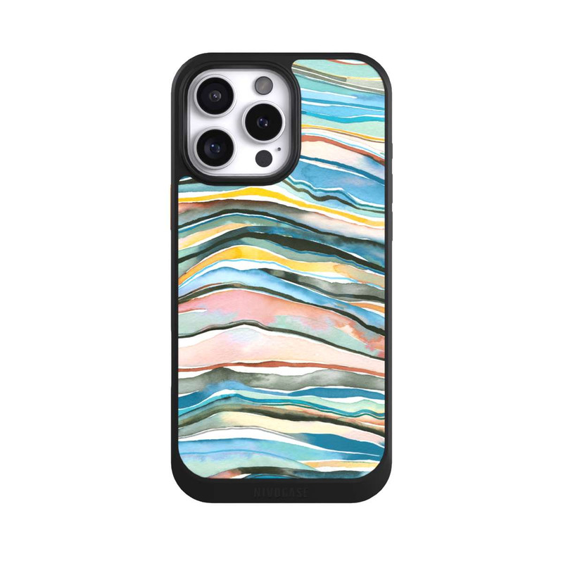 iPhone 16 Pro Max NIVOcore Achatschichten Aquarellblau