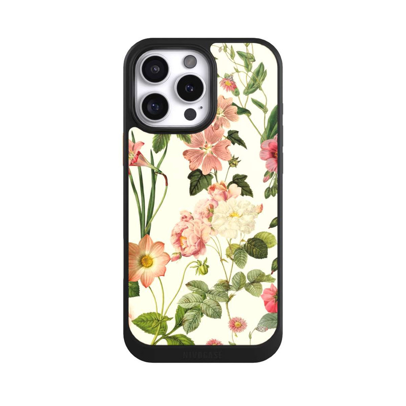 iPhone 16 Pro Max NIVOcore Fleurs sauvages sur jaune clair