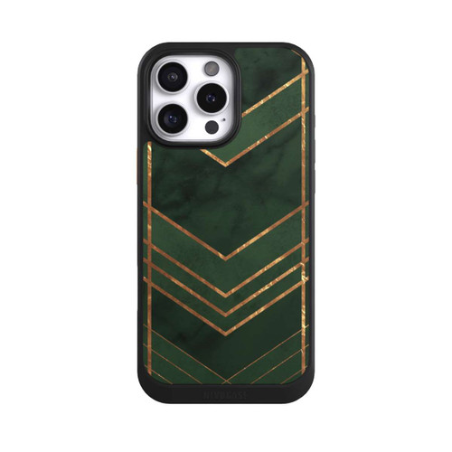 Apple iPhone 16 Pro Max NIVOcore Dark Green Pattern Golden Stripes