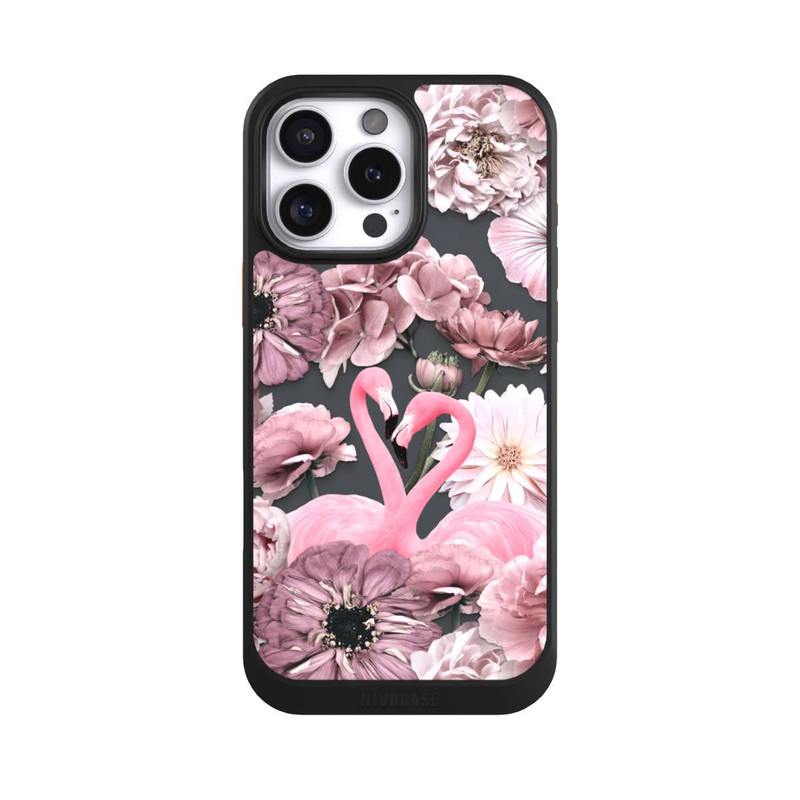 iPhone 16 Pro Max NIVOcore Flamants roses en motif de fleurs