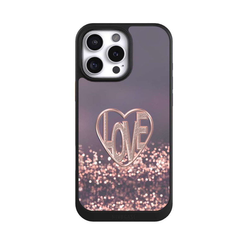 iPhone 16 Pro Max NIVOcore Love Glitter Pink