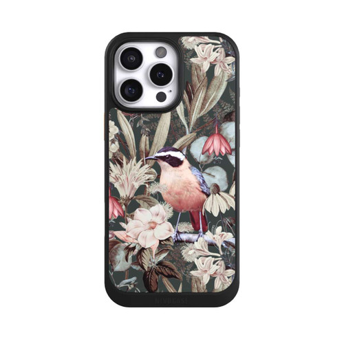 Apple iPhone 16 Pro Max NIVOcore Orangefarbener Vogel im Vintage Blumenmuster