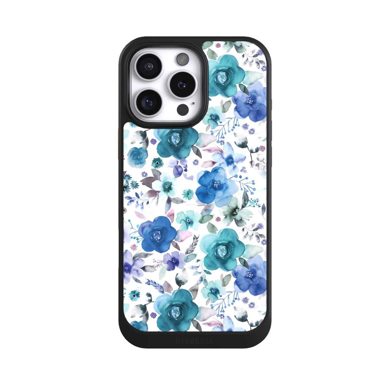 iPhone 16 Pro Max NIVOcore Bouquets de fleurs d'hiver bleu