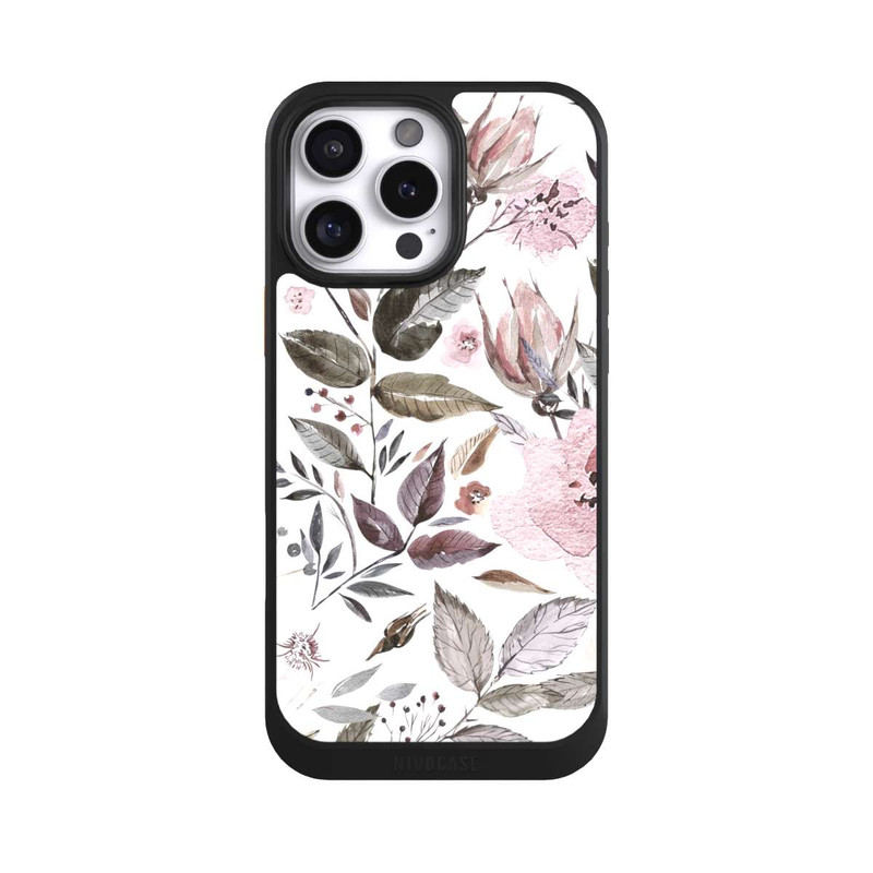 iPhone 16 Pro Max NIVOcore Aquarelle Fleurs Roses Brunes