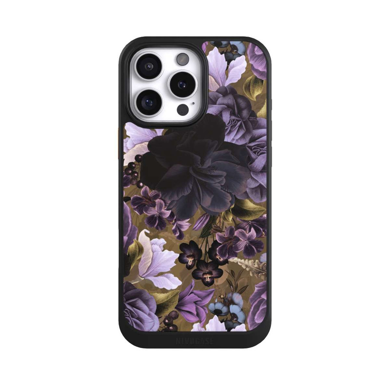 iPhone 16 Pro Max NIVOcore  Lila und goldene Vintageblumen