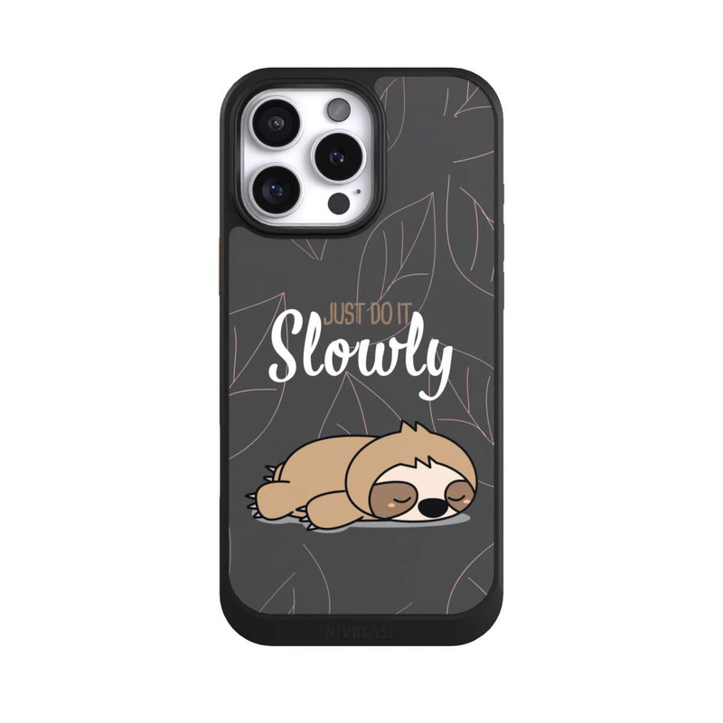 iPhone 16 Pro Max NIVOcore Just Do It Slowly Sloth Grey