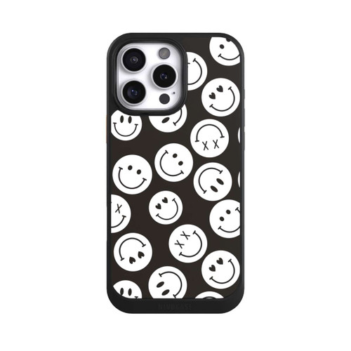 Apple iPhone 16 Pro Max NIVOcore Smiles Emotes Pattern Black And White