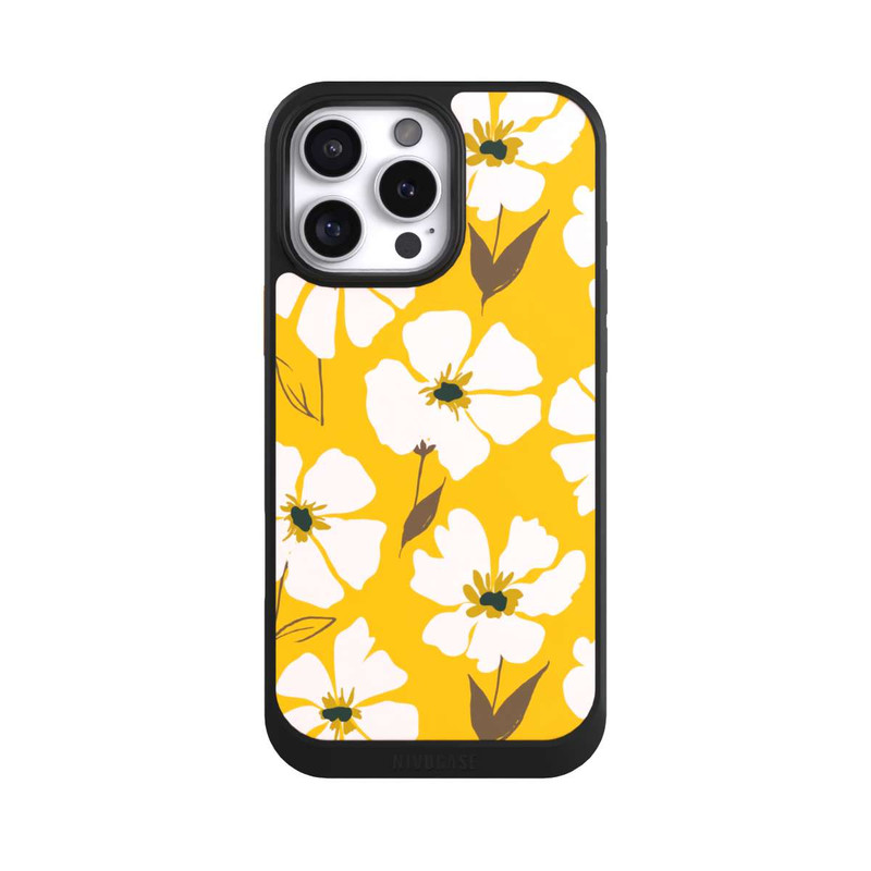iPhone 16 Pro Max NIVOcore Blumenwiese auf Gelb Ocker