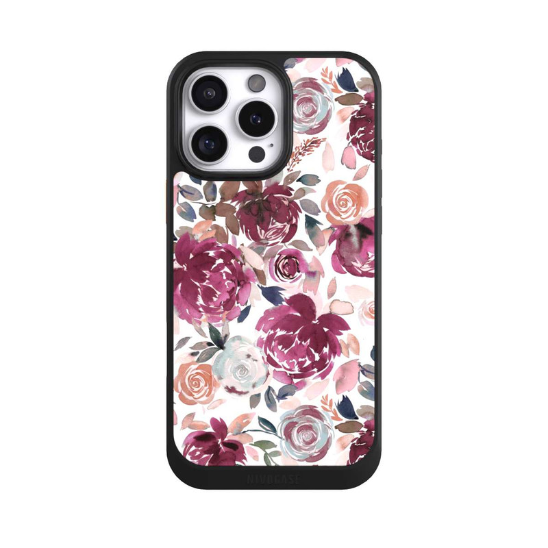 iPhone 16 Pro Max NIVOcore Herbstpfingstrosen und Rosen in Rosa