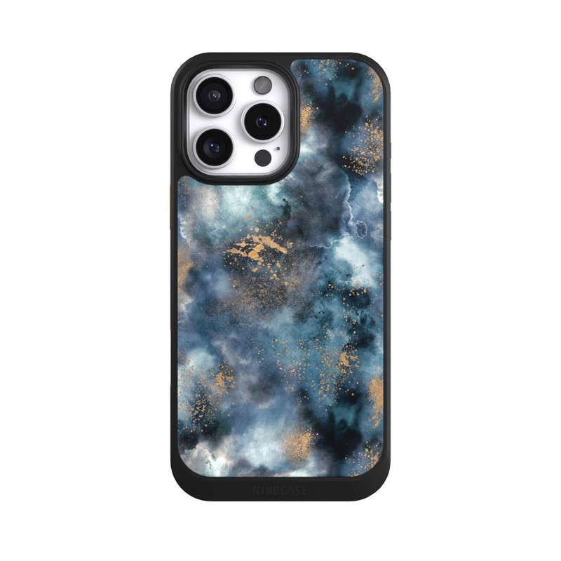 iPhone 16 Pro Max NIVOcore Smoky Marble Watercolor Navy