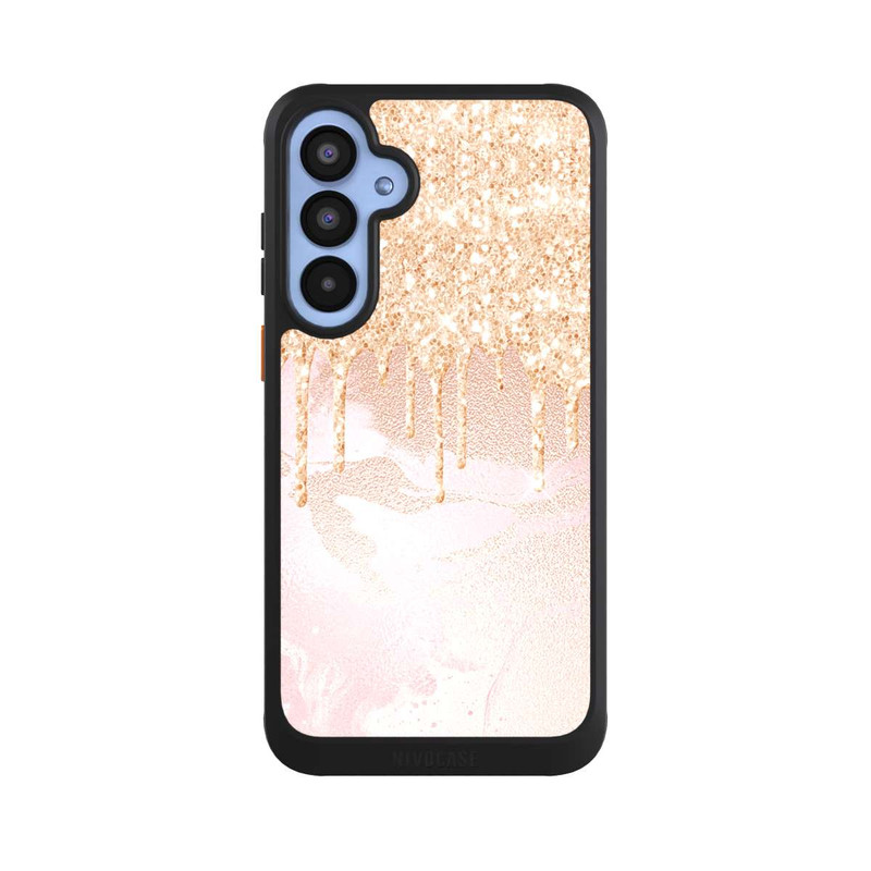 Galaxy A55 5G NIVOcore  Roségoldener Glitzer Tropfen Look