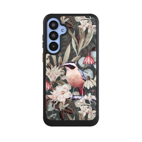 Samsung Galaxy A55 5G NIVOcore Orangefarbener Vogel im Vintage Blumenmuster