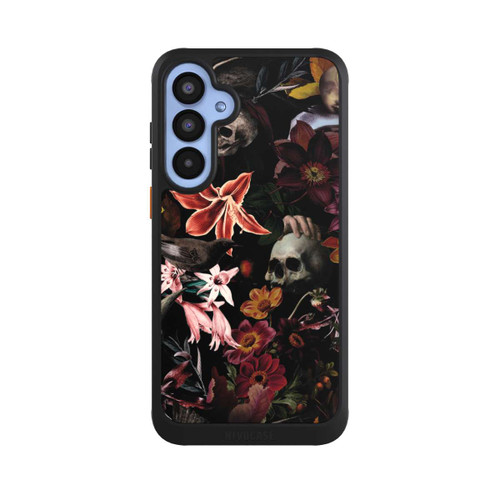 Samsung Galaxy A55 5G NIVOcore Totenköpfe und Blumen auf dunklem Hintergrund