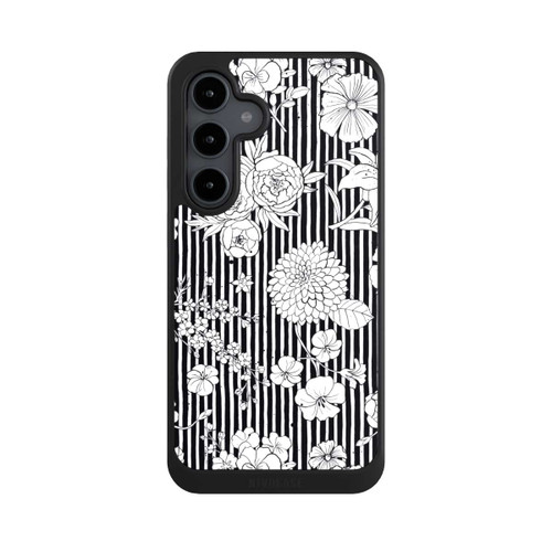 Samsung Galaxy S24 FE 5G NIVOcore Fleurs et rayures noir et blanc