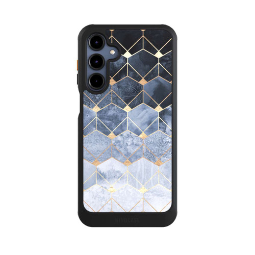 Samsung Galaxy A16 5G NIVOcore Blaue Sechsecke und Diamanten Golddruck
