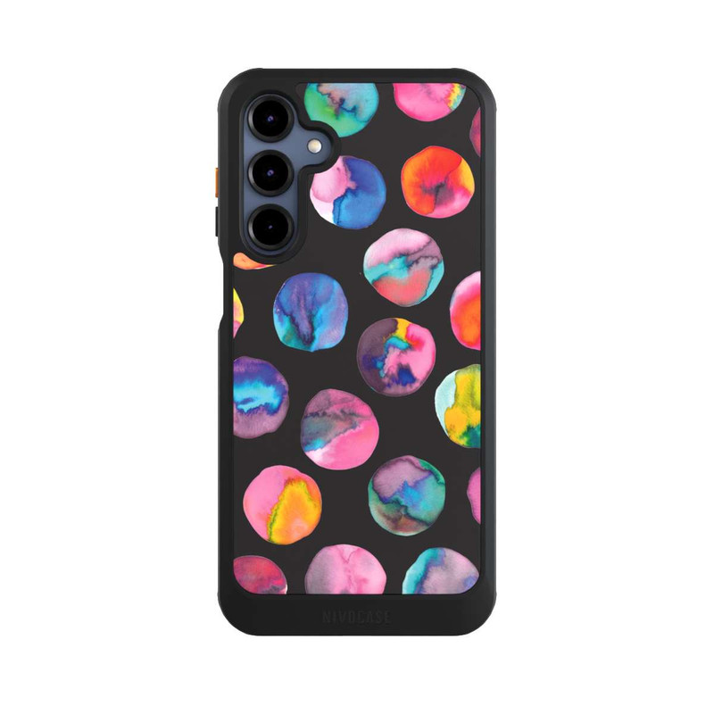 Galaxy A16 5G NIVOcore Colorful Ink Marbles Dots Black