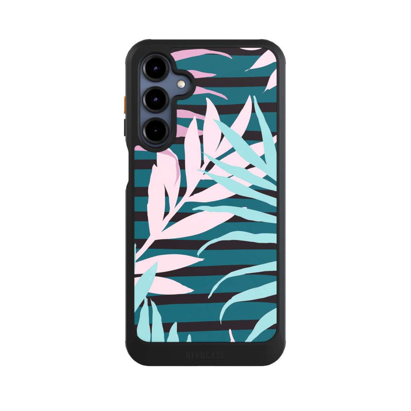 Galaxy A16 5G NIVOcore Pastell-Dschungelblätter rosa blaugrün