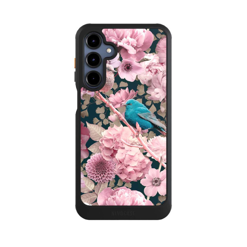 Galaxy A16 5G NIVOcore Sparrows in Pink Flower Pattern
