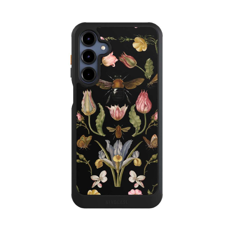 Galaxy A16 5G NIVOcore Fleurs Sauvages et Abeilles Fond Noir