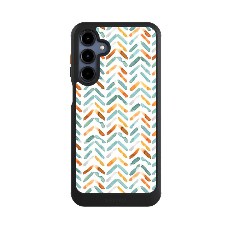 Galaxy A16 5G NIVOcore Elegantes Herbstchevron Blau Orange