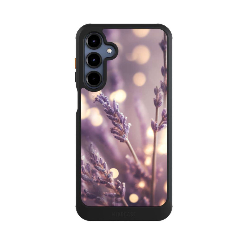 Galaxy A16 5G NIVOcore Lavande en gros plan avec IA