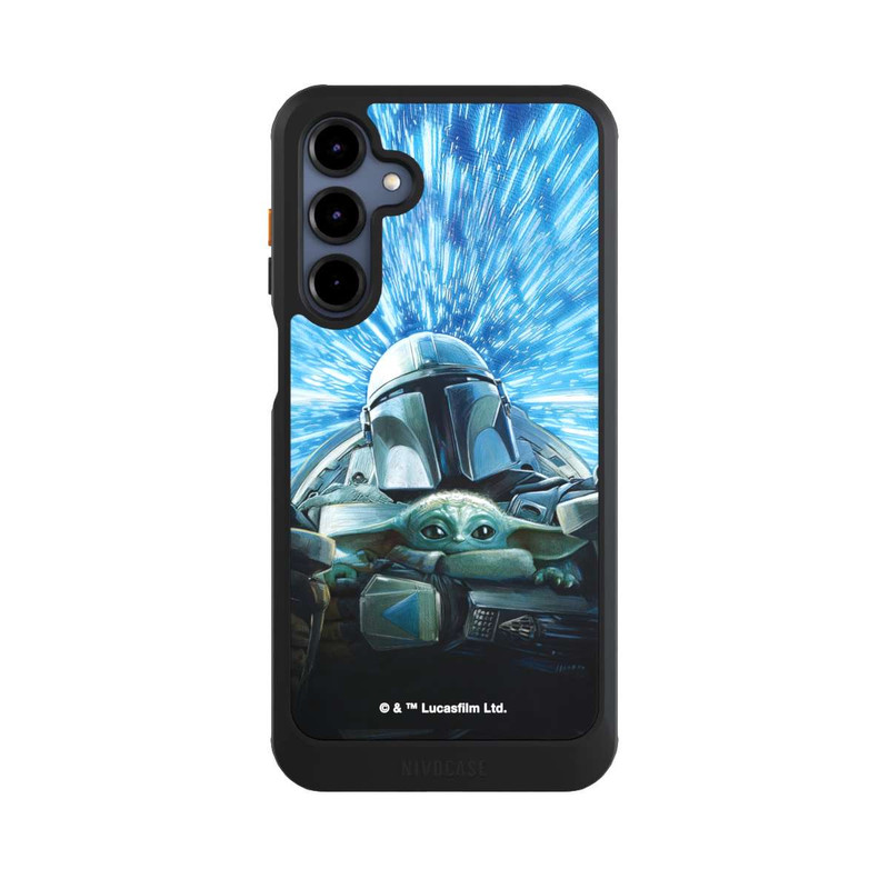 Galaxy A16 5G NIVOcore Grogu und Mando fliegen blau
