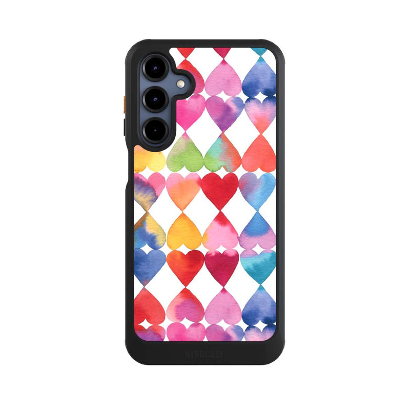 Galaxy A16 5G NIVOcore Colorful Watercolor Hearts Pattern