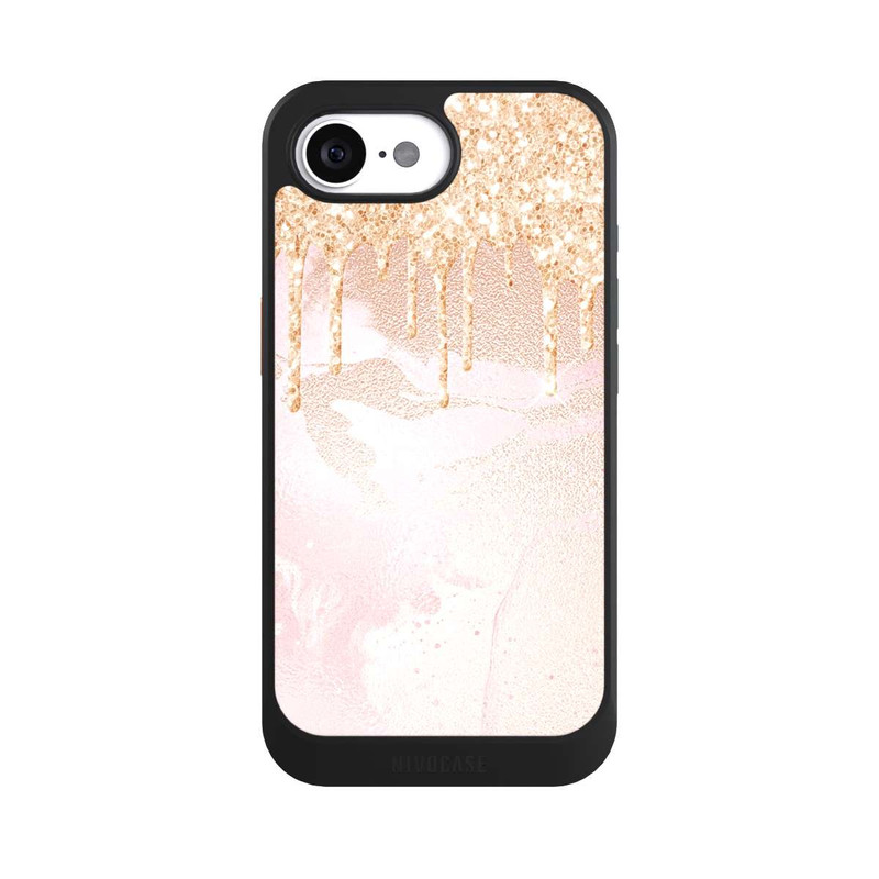 iPhone 16e NIVOcore Rosegold Glitter Droplet Look