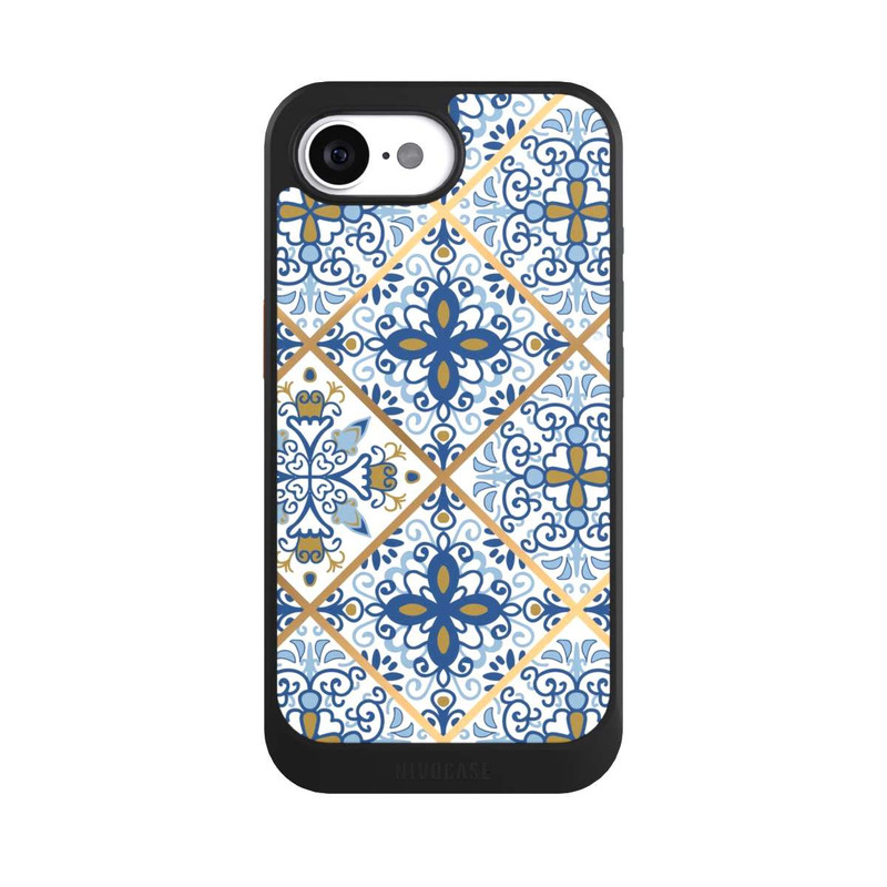 iPhone 16e NIVOcore Mosaic Blue-Gold Look