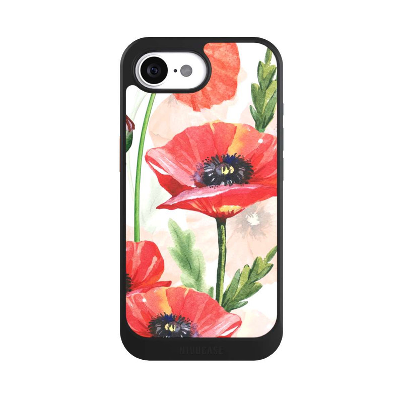 iPhone 16e NIVOcore Wasserfarbe Mohnblumen