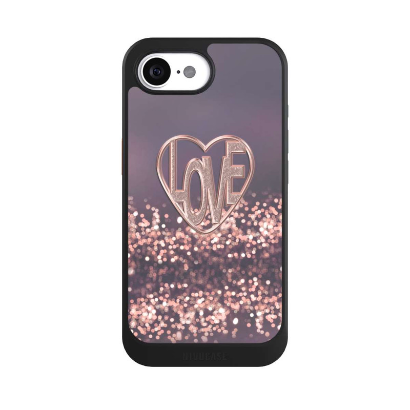 iPhone 16e NIVOcore LOVE Glitzerrosa