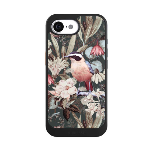 Apple iPhone 16e NIVOcore Orange Bird in Vintage Flower Pattern