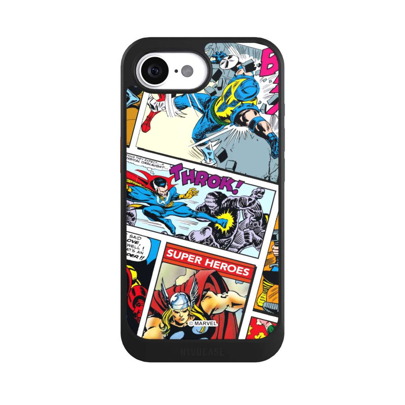 iPhone 16e NIVOcore Marvel Retro Comic Blue