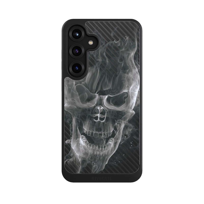 Galaxy S25 + NIVOcore rauchender Totenkopf Carbon