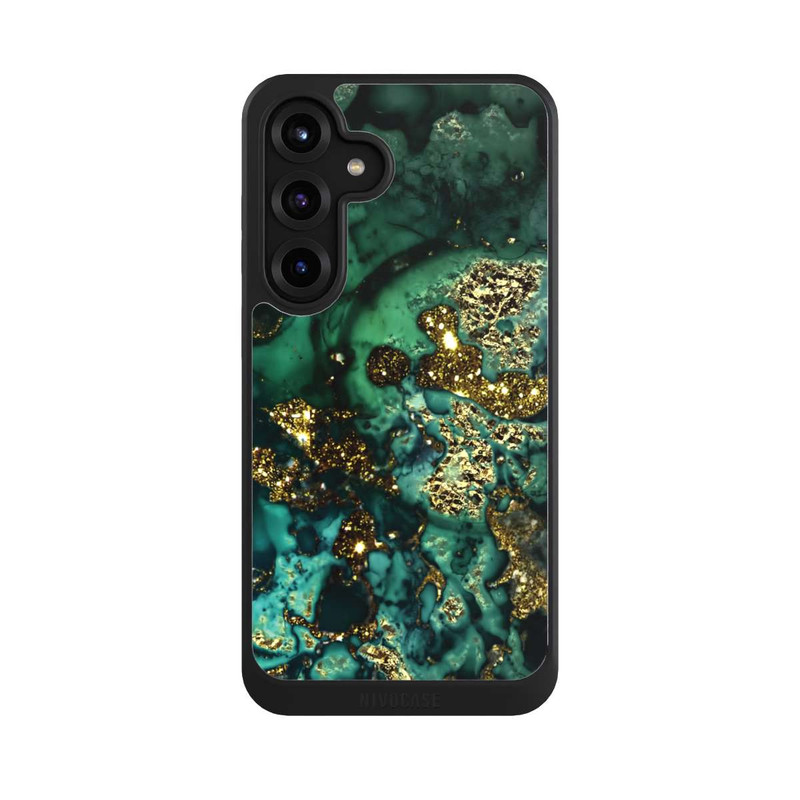 Galaxy S25 + NIVOcore Marbre Cyan Scintillant