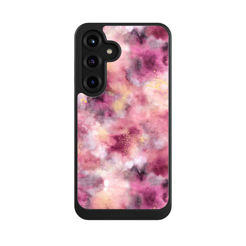 Galaxy S25 + NIVOcore Rose aquarelle marbré fumé