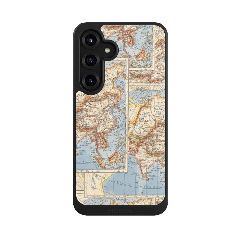 Galaxy S25 + NIVOcore Carte du monde vintage