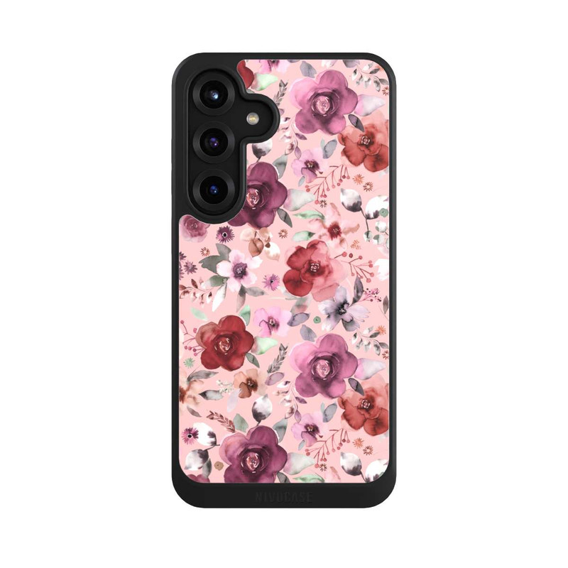 Galaxy S25 + NIVOcore Üppiger romantischer Blumenstrauß rosa