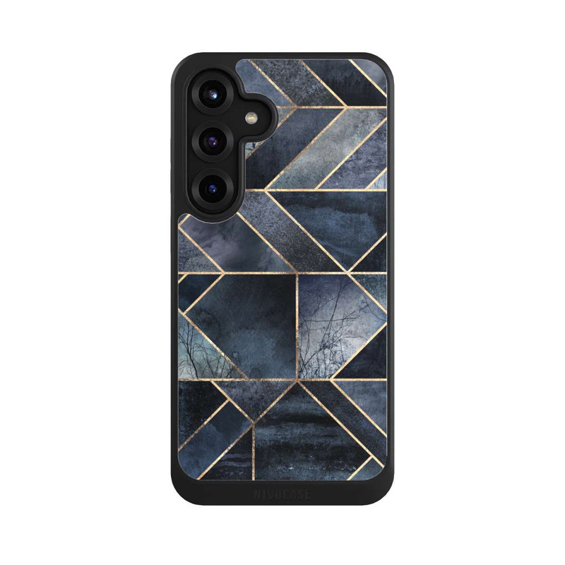 Galaxy S25 + NIVOcore Nature Abstraite Bleu Foncé